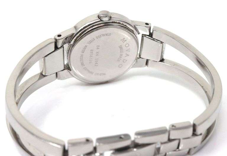 Movado Amarosa black dial bangle watch