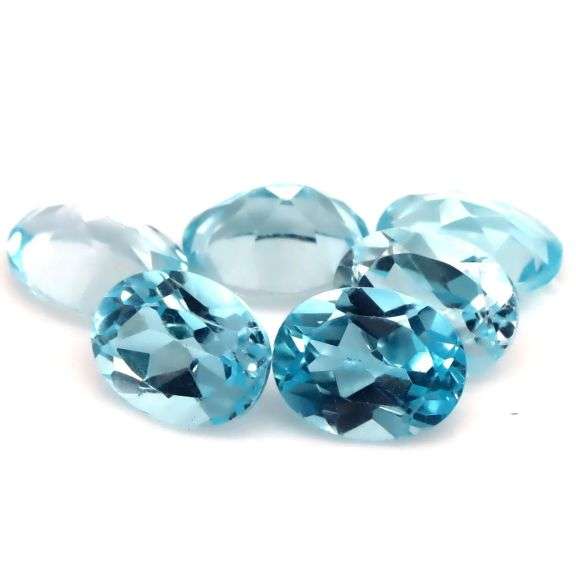 Matched! 6 piece 13.95ct full fire sky blue Topaz set