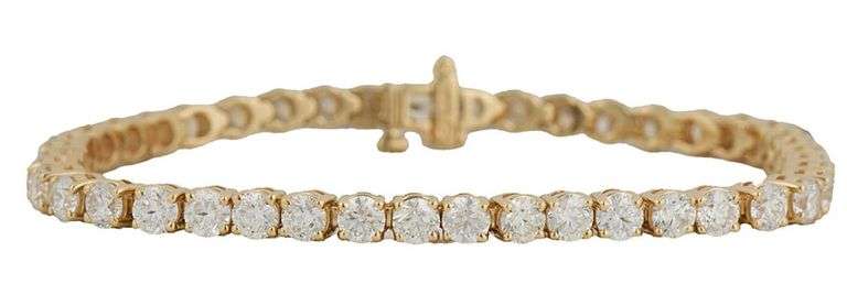 11.10ctw Round Diamond Tennis Bracelet in 14K