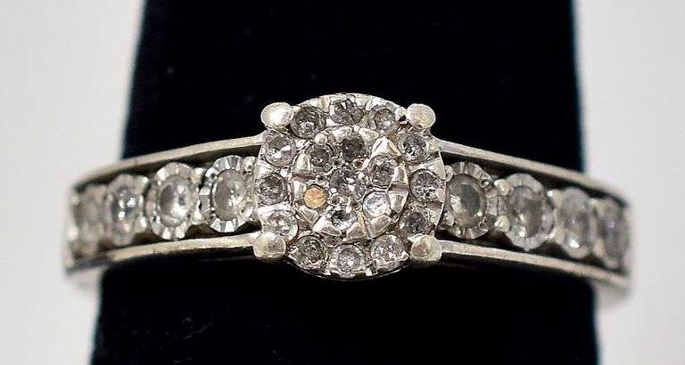 Diamond Ring in Sterling Silver