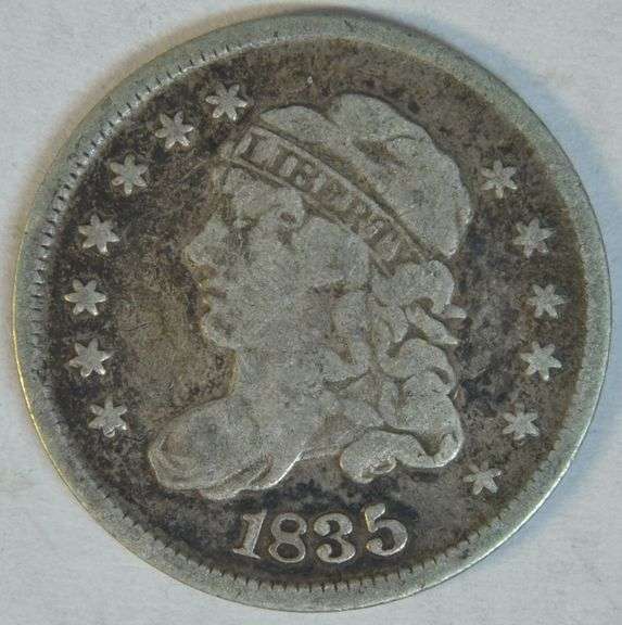 1835 (Lg Date; Sm 5) Capped Bust Half Dime in Fine+