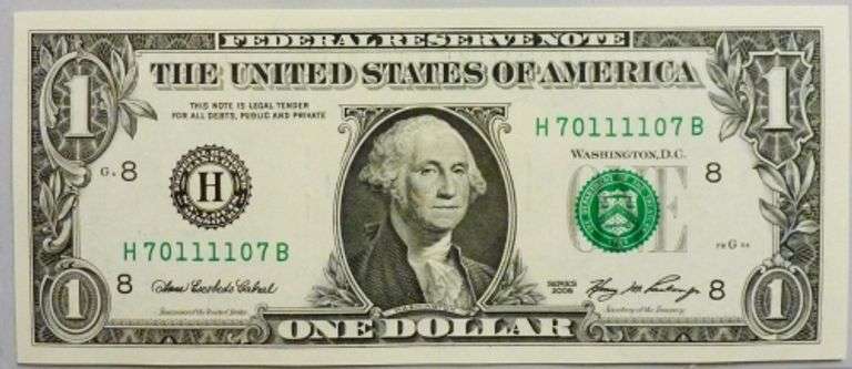 Superb Crisp 2006 $1 St. Louis Fancy Radar Number 70111107!