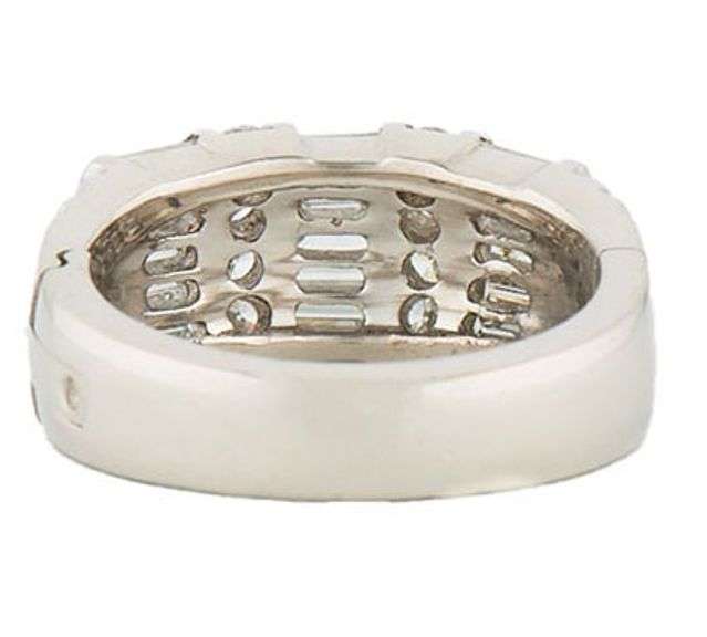 1.00ctw Baguette and Round Diamond Statement Band Ring in Platinum