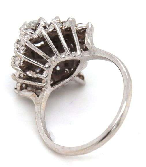 Sparkling Vintage 14K WG Pyramid of Diamonds Ring