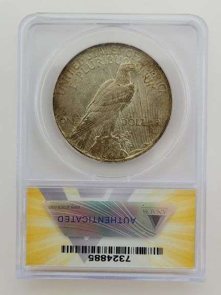 1922 Silver Peace Dollar, ANACS MS 63