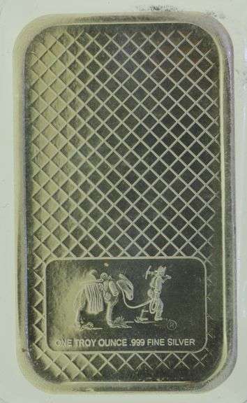 Eagle Prospector and Donkey 1 oz .999 Silver Bar