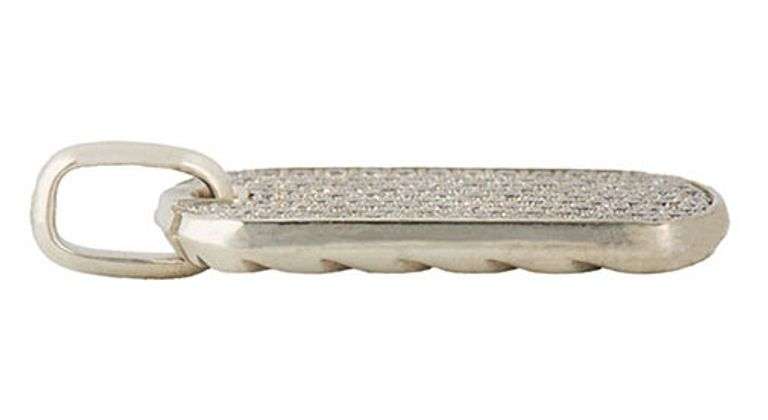 David Yurman 3.25ctw Pave Diamond Chevron Tag Pendant in Sterling