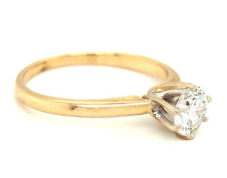 Classic 14K YG 2/3 Carat Diamond Solitaire Ring