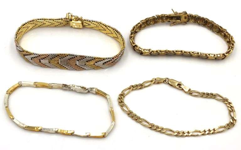 Group lot of 4 vintage 925 sterling silver bracelets
