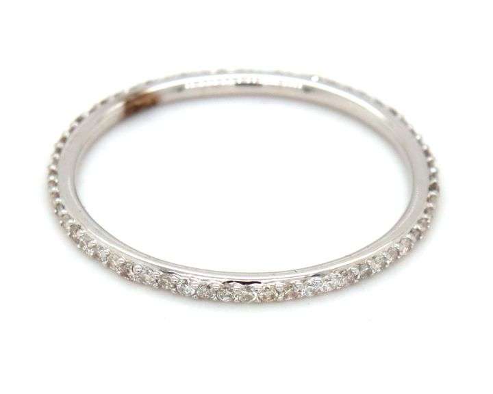 14kt White gold Thin diamond Eternity band