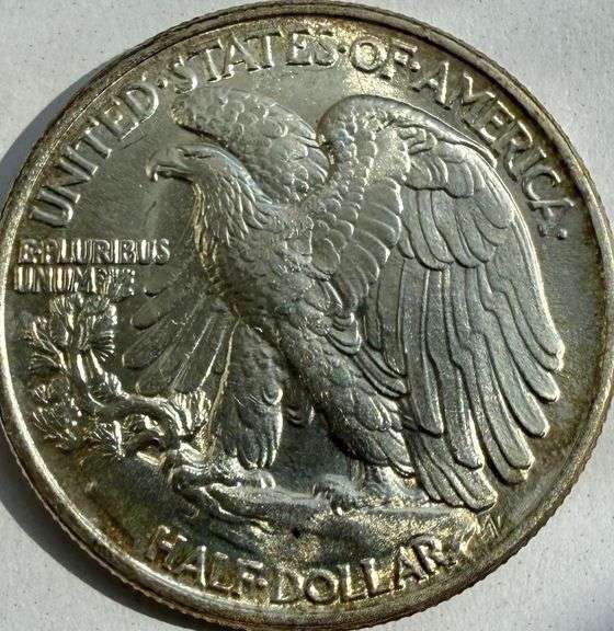 1943 Gem Frosty White Unc Walking Liberty Half