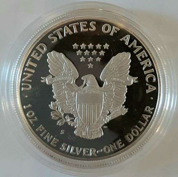 1987-S American Silver Eagle PROOF 1 Oz Silver Coin With Box and COA