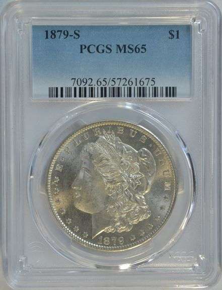 Super Gem BU 1879-S Morgan Silver Dollar. PCGS MS65