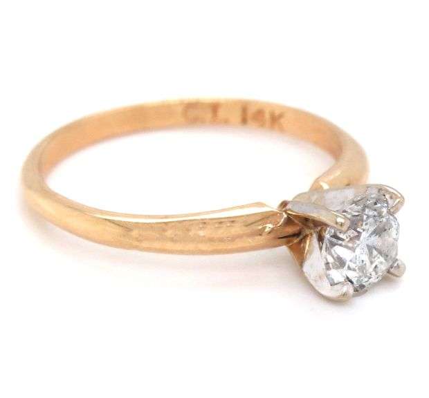 Pretty 14K YG 2/3 Ct. Diamond Ring