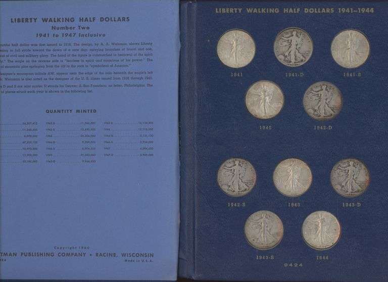 Very Nice 20-pc Walking Liberty Half Dollar Short Set in album