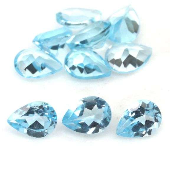 Matched! 10 piece 13.42ct full fire sky blue Topaz set