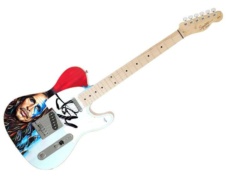 Aerosmith Steven Tyler Signed "Warrior of Sound" 1/1 Fender Tele Graphics Guitar ACOA