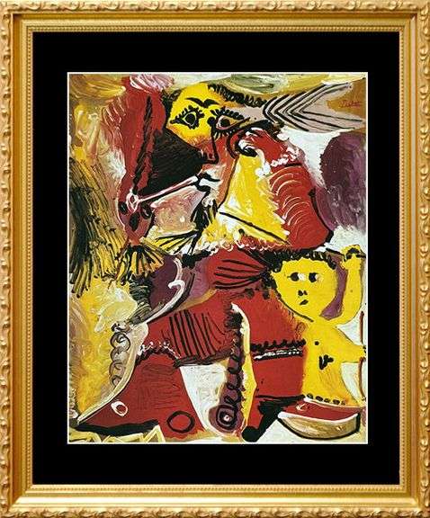 Collectible Pablo Picasso, Rembrantdesque Figure and Cupid