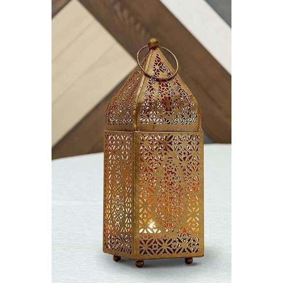 Pack of 6 Moroccan Gold Lanterns