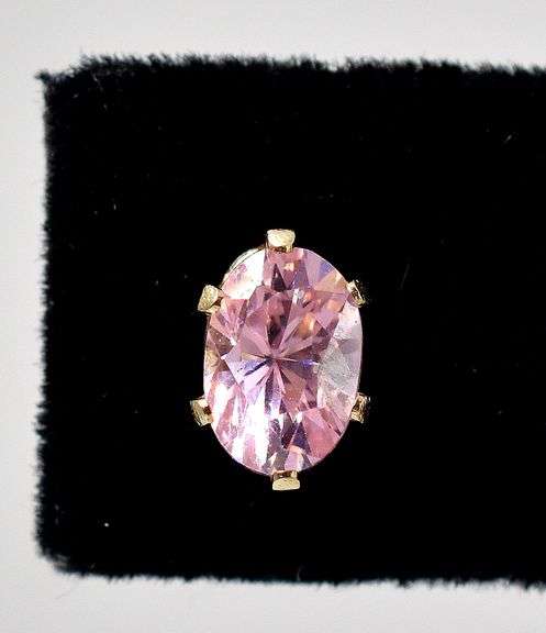 Dainty 14K Yellow Gold Pink Gemstone Stud Earrings