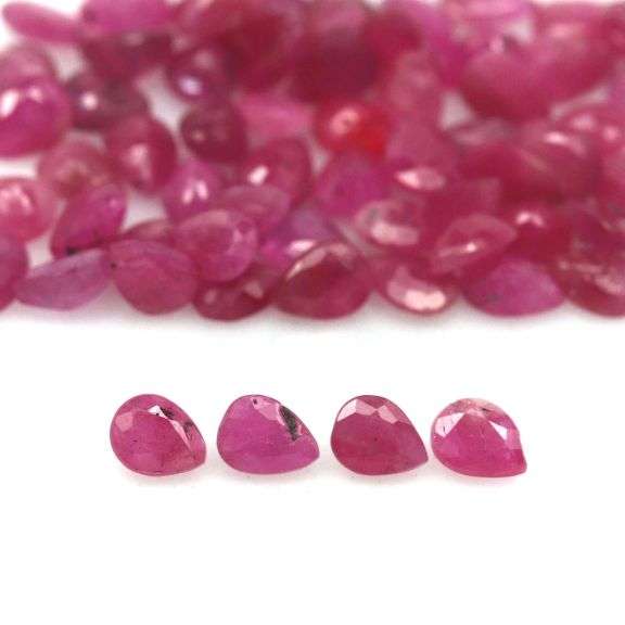 Lovely 11.45ct 56 piece pear cut Ruby set -Heated only!!!