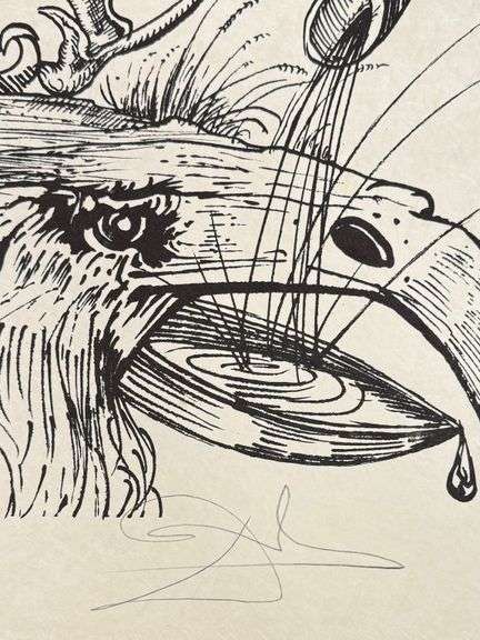 Exclusive Salvador Dali Hand-Signed Lithograph from 'Pantagruel' suite, 1973