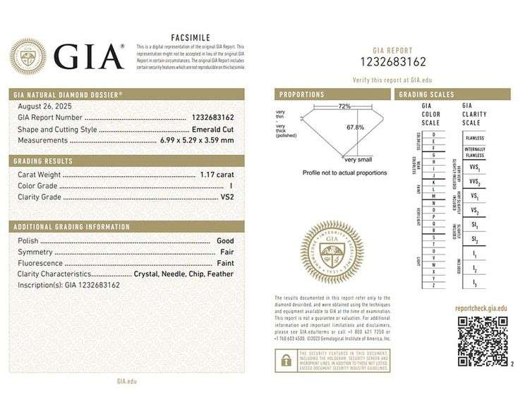 Loose Diamond, 1.17ct, GIA Certified, Emerald Cut