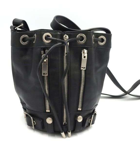 YSL Black Leather Zipper Bag