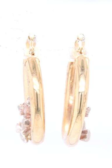 925 Sterling silver over gold plated hoop earrings with Teddy bear