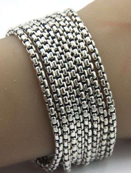 David Yurman multi row box  link bracelet