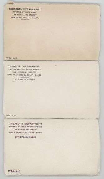 Gem 1962, 1963, & 1964 Uncirculated Silver Mint Sets. Original
