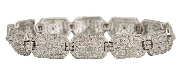 Vintage 2.00ctw Diamond Art Deco Style Link Bracelet in 18K