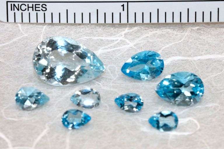 Bright Blue Topaz Lot of 8