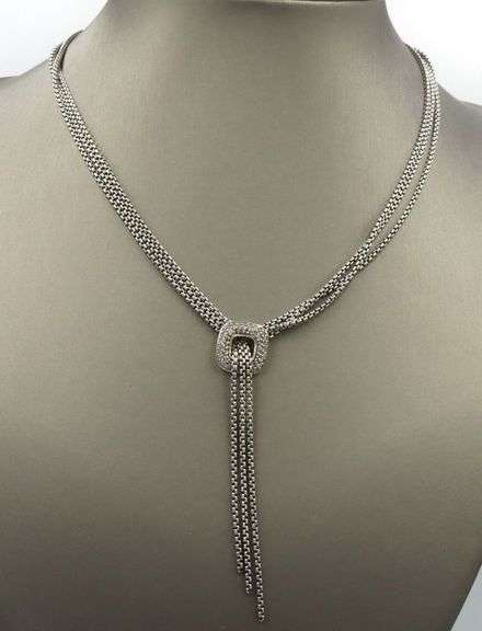 David Yurman pave diamond Lariat necklace