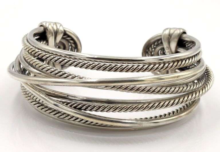 David Yurman Wide cross over cuff bangle