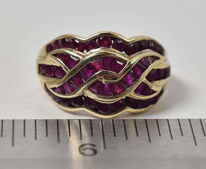 Alluring 10K Yellow Gold Ruby Gemstone Ring