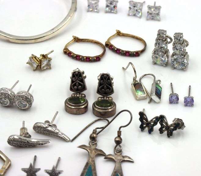 Group lot of Vintage 925 sterling silver earrings