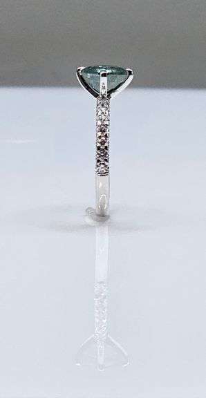 2.75 Ct Lab Simulated Russian Alexandrite and Diamond Asscher Cut Ring