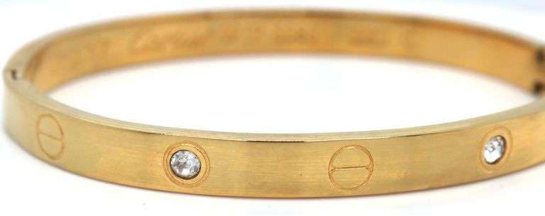 Gold plated love bangle bracelet