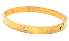 Gold plated love bangle bracelet
