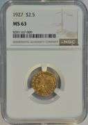 Choice BU 1927 $2.50 Indian Gold Piece. NGC MS63