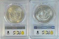 Great Gem BU 1898-O & 1899-O Morgan Silver Dollars. PCGS MS65