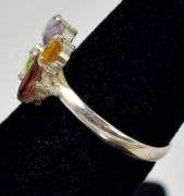 Multi-Gemstone Butterfly Designed Ring  in Sterling Silver