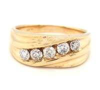 Flashy 14K YG Man's Diamond Ring