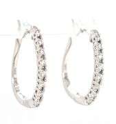 14kt White gold 0.25ctw diamond hoop earrings