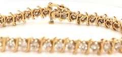 14kt Yellow gold 4ctw diamond S link bracelet