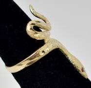 Unique 14K Yellow Ruby Gemstone Snake Ring
