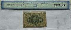 1862 10 Cent Fractional Postage Currency