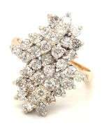 Flashy 14K YG 2 Carar Total Weight Diamond Cluster
