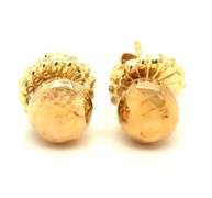 18kt Yellow gold Ippolita Hammered ball stud earrings